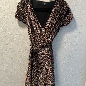 Madewell Velvet Floral Wrap Dress